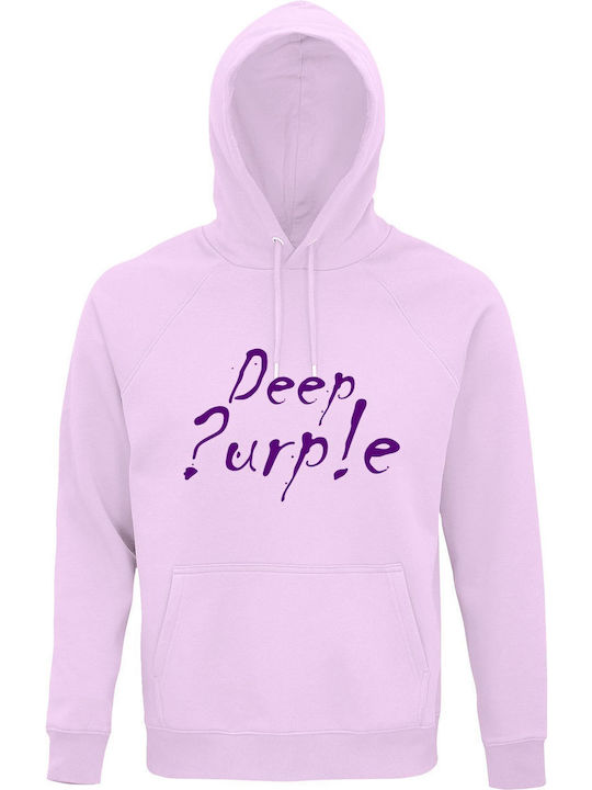 Hoodie Unisex Organic " Deep Purple " Creamy Pink