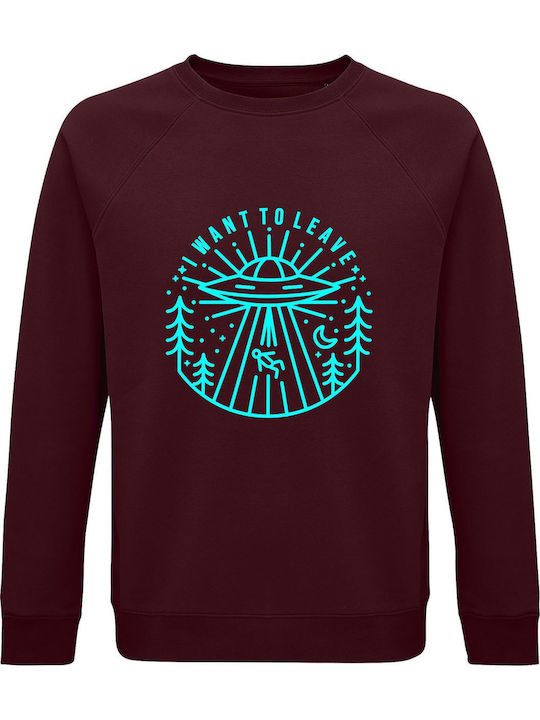 Sweatshirt Unisex Organic " I Want To Leave Ali...