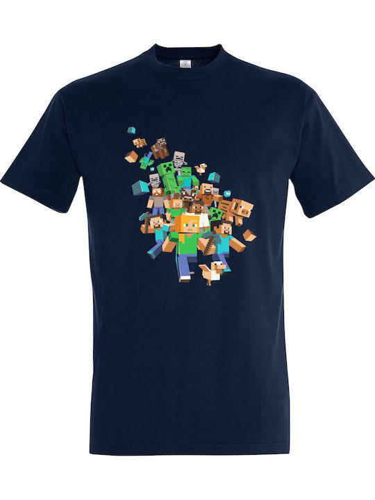 T-shirt Unisex " Minecraft Gang " French Navy