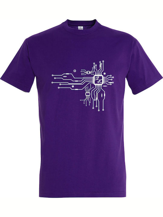 T-shirt Unisex " Cpu Heart " Dark Purple