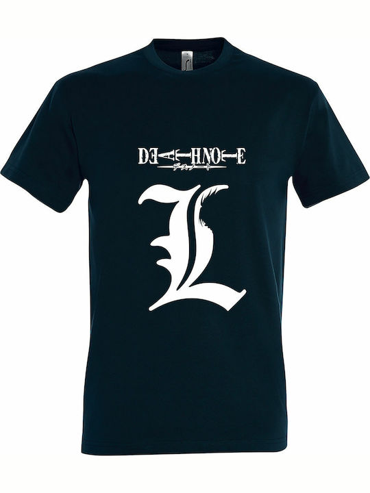 T-shirt Unisex " Death Note L Manga " Petroleum Blue
