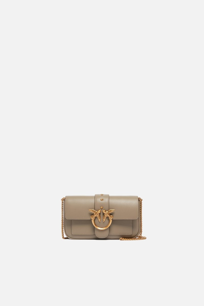 Pinko Love One De piele Geantă de damă De umăr Gri 100061A0F1I68Q