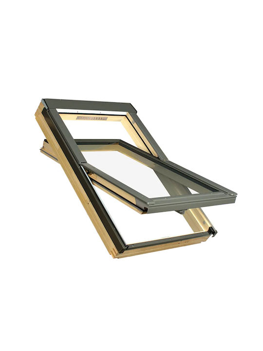 Central Pivot Roof Window 55x78cm Fakro 21-16-160 Aluminum Brown