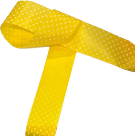 Markas Ribbon Single Face Polka Dot 35mmx18m Yellow White 48372