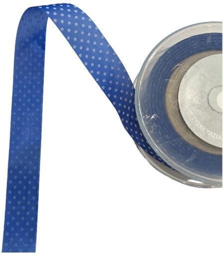 Markas Κορδέλα Μονής Όψης Πουά 25mmx18m Blue White 48381