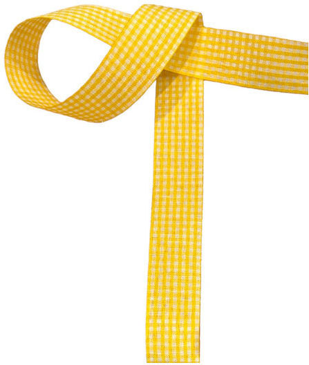Markas Κορδέλα Καρώ 22mmx9m Mustard White 48393