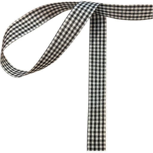 Markas Κορδέλα Καρώ 15mmx9m Black White 48398