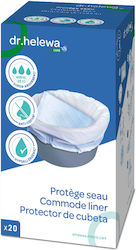 Dr.helewa Toilet Seat Container Bag Absorbent Pad Closure Cord 600ml 20 Pieces