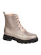 Leather Kids Boots with Zipper Rose Gold