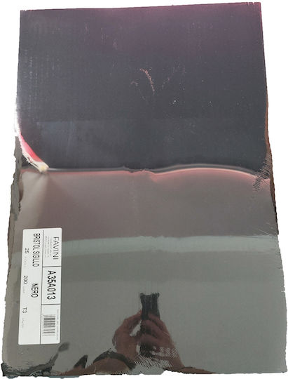 Favini 25 Χαρτόνια 200g/m2 Σειράς Bristol Color Sigillo Μαύρα 63 35x50 T3