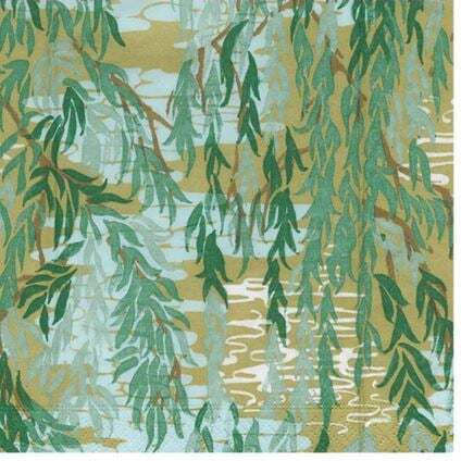 Xαρτοπετσέτες Cocktail Willows Green 12.5x12.5cm Caspari 20 Tεμάχια