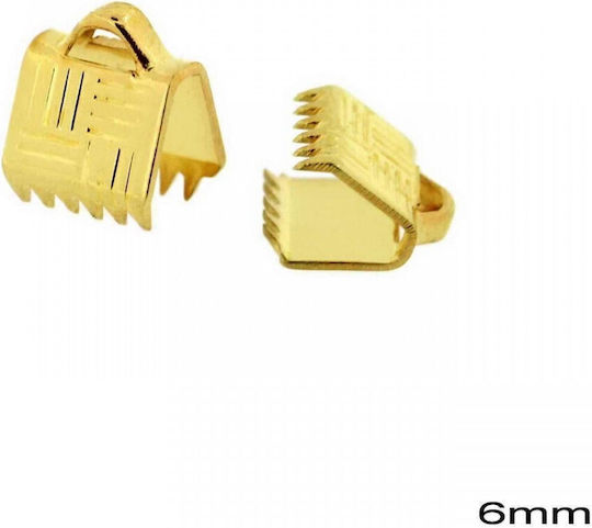 Brünierter Terminal Band Gold 6x5mm 25Stück