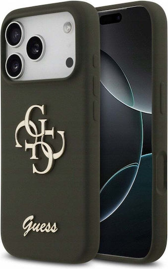 Guess Silicone Big 4g Script Back Cover Silicone Khaki (iPhone 17 Pro)