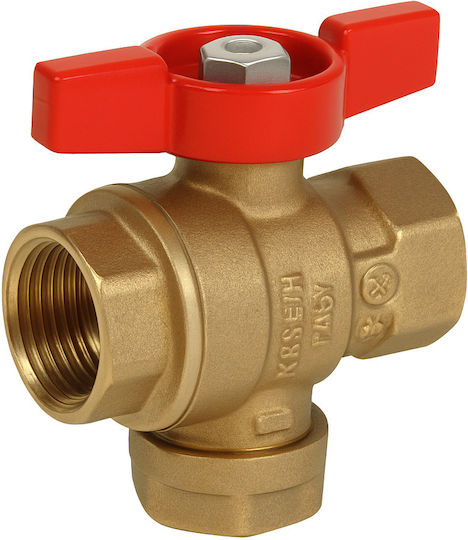 Valvă Giacomini R701fy024 cu Conector 3/4” Femeie X 3/4” Femeie Filtru Integrat Mâner Fluture din Cupru Roșu