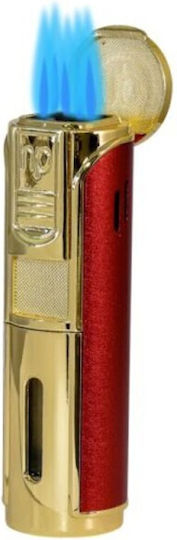 Rocky Patel Envoy Feuerzeug 5xJet Gold-Rot Punch