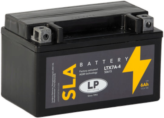 LP Batteries Κλειστού Τύπου Μπαταρία Μοτοσυκλέτας YTX7A-BS με Χωρητικότητα 6Ah