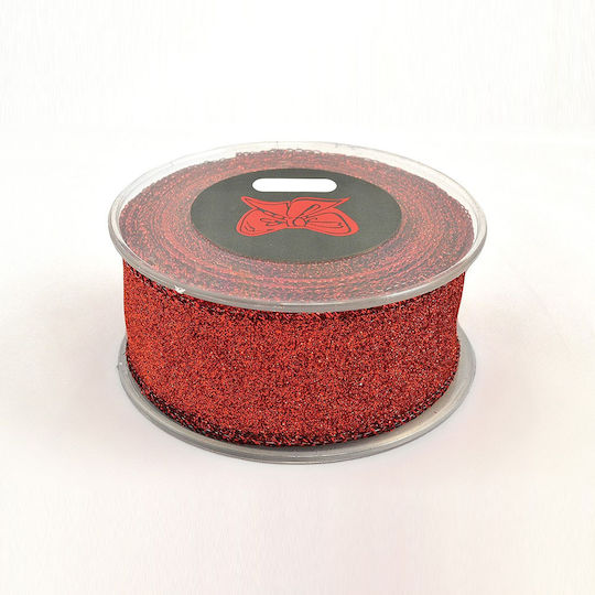 Weihnachtskranz Polyesterband Gold Dust Rote 6,7cm x 9m 229.001.0135.07