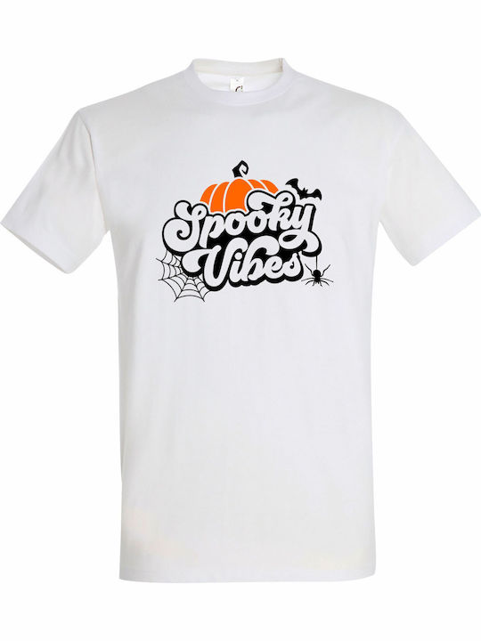 Unisex T-shirt Spooky Vibes Halloween Vibes White