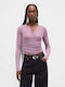 Damen Pullover mit Transparenz Amethyst Purple