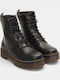 Leder Stiefeletten Damen Schwarz