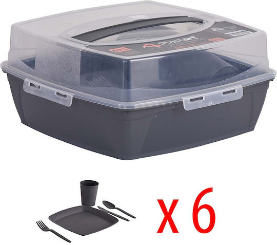 Plast Art Set Mittagsboxen 6 Stück
