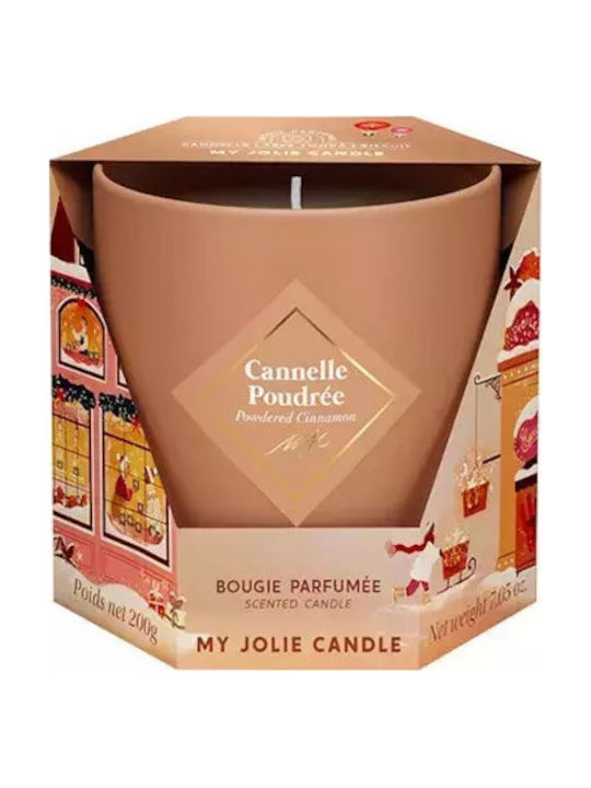 My Jolie Candle Χριστουγεννιάτικο Κερί Καφέ 8x8εκ.