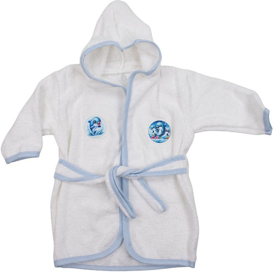 Iggy Kids Hooded Bathrobe White