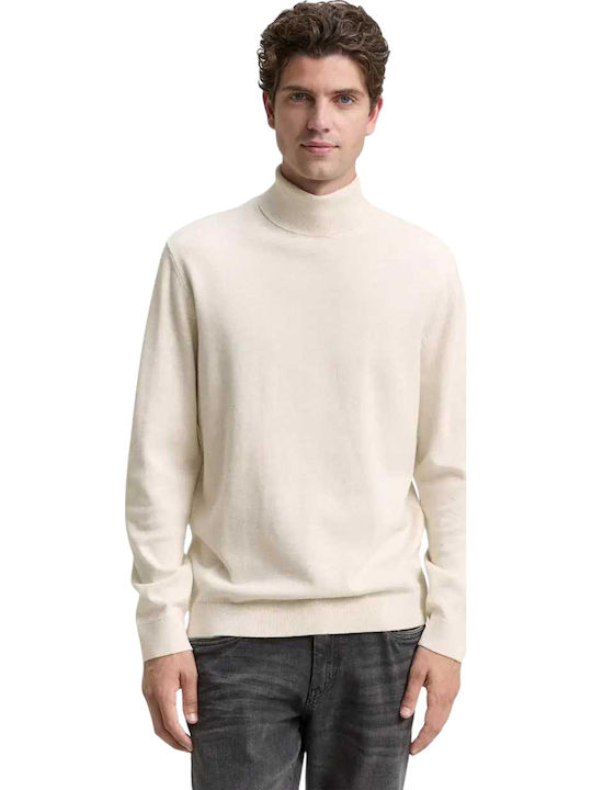 Tom Tailor Pulover Basic Mânecă Lungă Ivoire