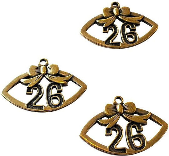 Metal Charms 2026 Eye Bow 4.5x2.5cm 3pcs