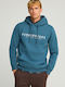 Sweatshirt with Hood Petrol Blue