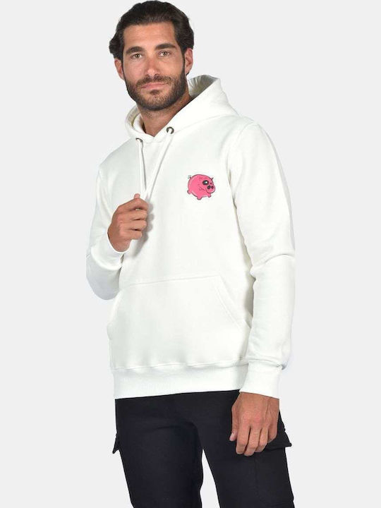 Clever Φούτερ με Κουκούλα White