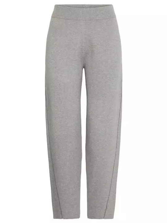 Women's Fabric Trousers Grey Melange