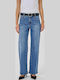 Women's Jean Trousers in Wide Line Medium Blue