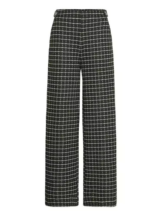 Kate Women's Fabric Trousers Checked Rifle Green Check