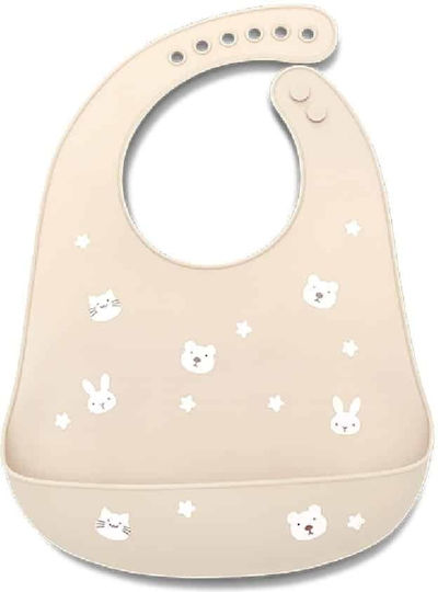 Lorelli Wasserdicht Lätzchen Silikon mit Tasche Beige