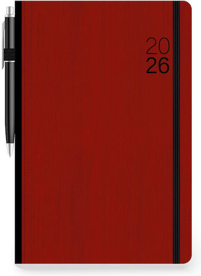 Innostat Eco Ημερήσια Ατζέντα B6 2026 Μπορντό 12x17εκ.