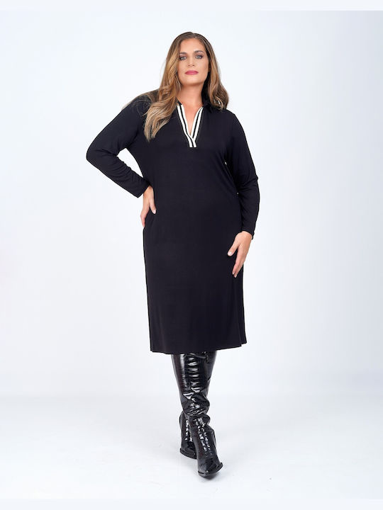 Dina Midi Dress for Wedding Christening Black