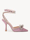 Rosa Pumps Glitzer Strass Schleife