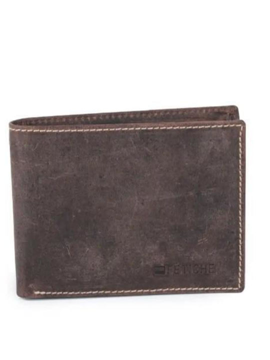 Leather Men's Wallet Classic with RFID Dark Brown