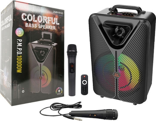 Ηχείο Karaoke με Ενσύρματα Μικρόφωνα και Εφέ Φωτισμού ZQS-15123 GET-SING-E-ZQS-15123 Μαύρο