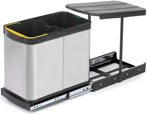 Emuca Waste Bin Recycling made of Stainless Steel Silver 12lt 2pcs