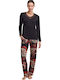 GoldenBay Winter Women's Pyjama Set Black