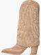 Leather Women's Boots Beige