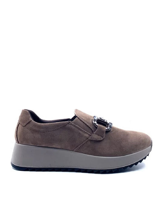 Imac Δερμάτινα Γυναικεία Loafers Fango