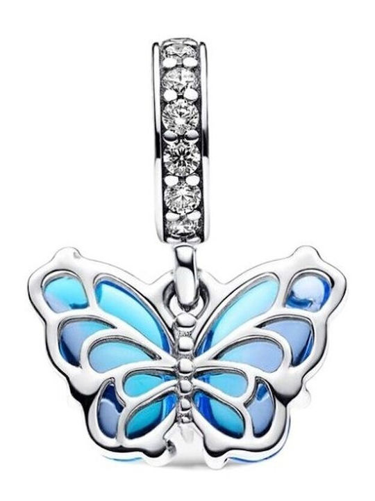 Pandora Charm Πεταλούδα Μουράνο με Ζιργκόν Μπλε
