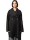 Wolle Damen Schwarz Mantel