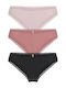 Γυναικεία Slip 3Pack Pink Rose And Black