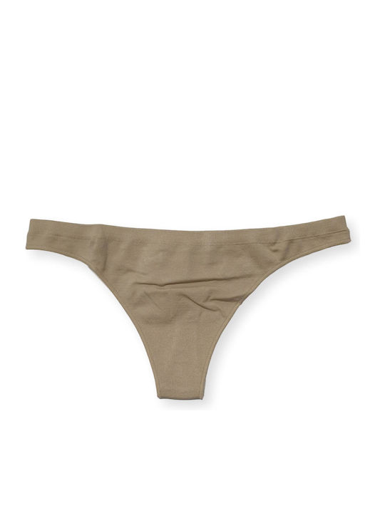 Damen Zeichenfolge Nahtlos Beige