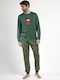 Admas Men's Winter Pajamas Set Green