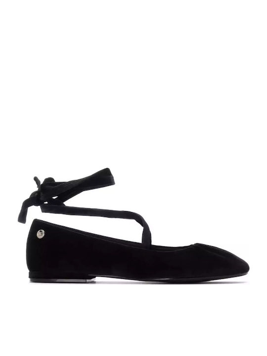Xti Fabric Leopard Ballerinas Black